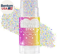 Carnival White Body Glitter Stick,Face Hair Glitter for Women Kids Halloween Mer