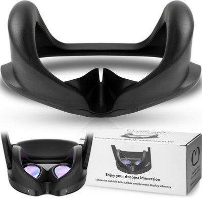 for Quest Pro Full Light Blocker,Silicone Facial Interface Magnetically Black 