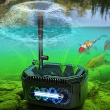 Submersible Pond Filter Pump 660GPH 18W UV Light Clarifier Algae Control 1500