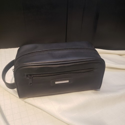 PERRY ELLIS Men’s Black Travel Shave Bag Toiletry Kit Pouch