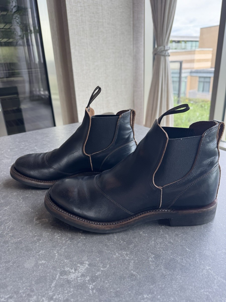 Ralph Lauren RRL Congress Black Leather Chelsea Boot Size 9 | eBay