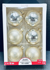 Ashland Glass Christmas Ornament 6Pc Gold Matte  Shiny Round Tree Decoration