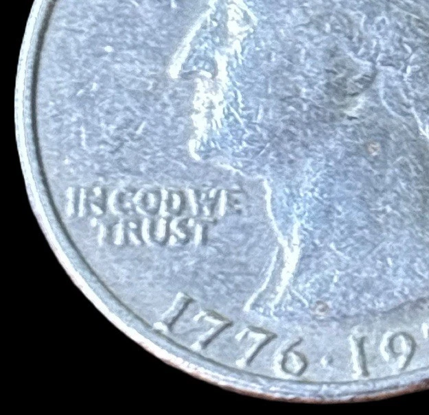 US Bicentennial Quarter, Rare filled Mint Mark Error 1776-1976 D - Image 4 of 4