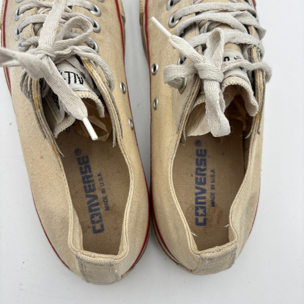 Vintage 90s Converse Chuck Taylor Low Sneakers Shoes Men's 8 White