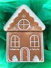 2025 Target Bullseye Ceramic Gingerbread House Christmas Cookie Jar Container
