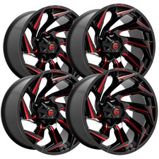 Set Of 4 Fuel D755 Reaction 15x8 5x5.5 -18mm Blackred Wheels Rims 15 Inch