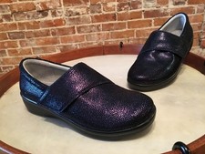 Alegria Cosmos Blue Leather Lauryn Cross Strap Slip-on Shoe 37 7-7.5 Sale