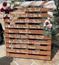 Hand Made Wedding Signs And Order of the day pallet and Wedding Signage