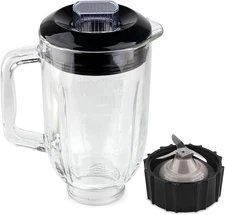 Replacement Parts 5-Cups Glass Jar with Blade and Cap,Compatible with BLACK&DECK