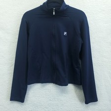 Fila Womens Blue Full Zip Crop Track Jacket Medium