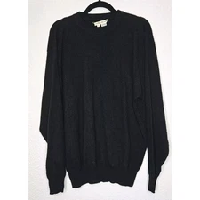 Vintage Nancy Heller Womens Pullover Sweater 1 Large Black Cashmere Crewneck