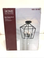 Home Decorators Collection Weyburn 16.5 in. 4-Light Bronze Semi-Flush Mount