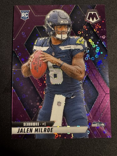 2025 Panini Mosaic No Huddle Purple Disco Prizm #322 Jalen Milroe RC /50 SP GM