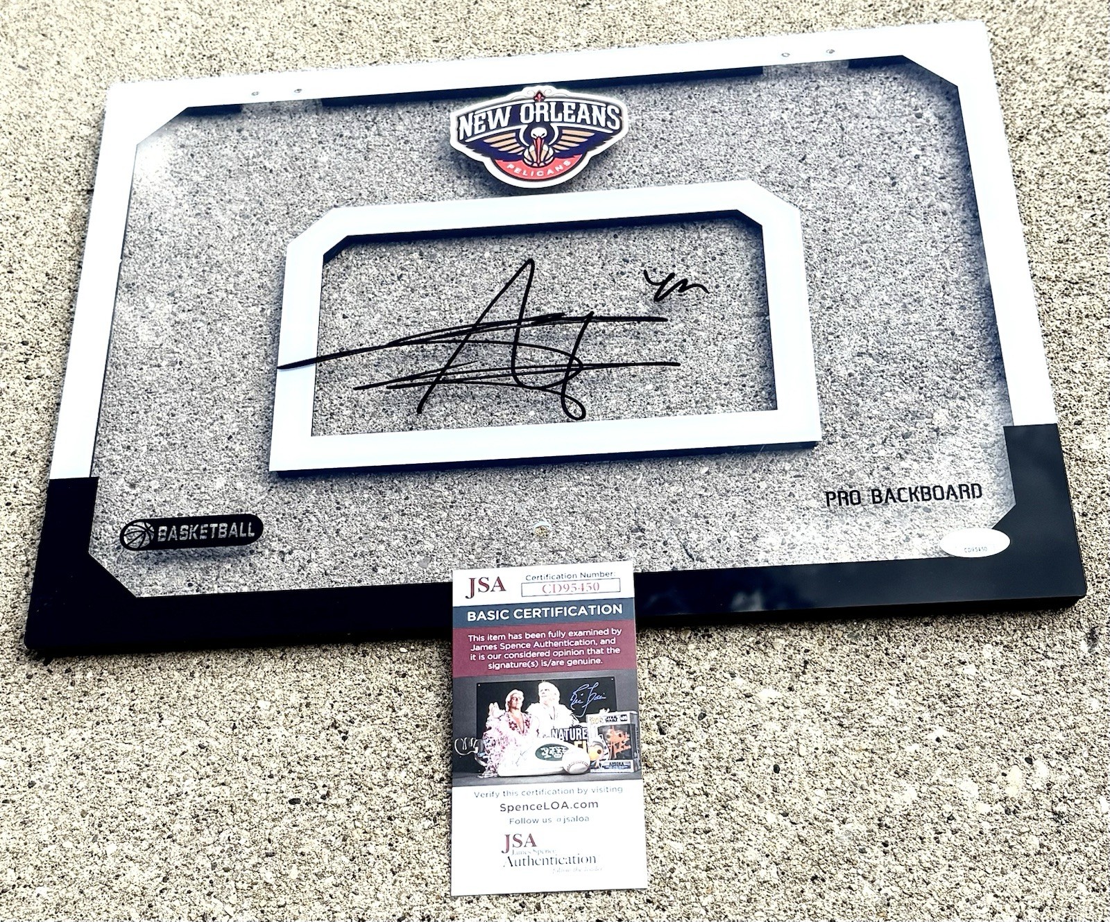 YVES MISSI Pelicans SIGNED Backboard JSA COA New Orleans 