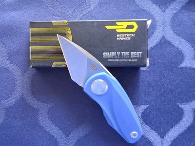 *NEW*  BESTECH KNIVES - Tulip Knife w/ 14C28N Steel Blade & Blue G10 Handle
