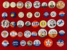 Lot of 39 Political Pins Campaign Buttons Pinbacks Vintage, KENNEDY, TRUMAN, FDR