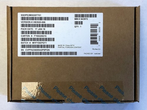 Intel 2TB SSD DC P3520 Series 6Gb/s MLC 2.5" U.2 SSDPE2MX020T7 MDV10271 NMVE - Picture 3 of 5