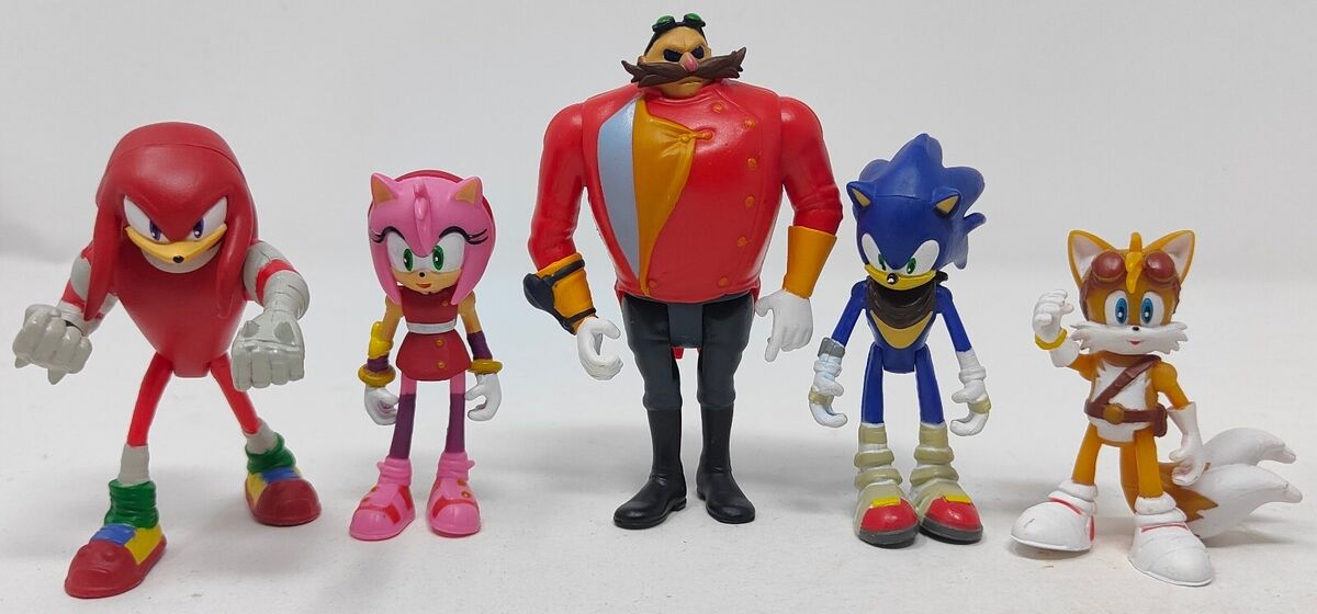 Sonic Boom 3 Action Figure Bundle - Sonic Tails Amy Knuckles Dr Eggman