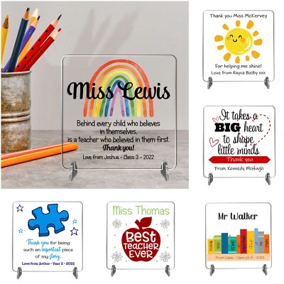 PIXIE'S GIFTS Personalised Best Teacher Ever Gift/Thank You Teacher Gift/TA Keepsake Mentors
