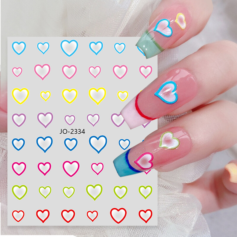 3D Nail Art Stickers Love heart Star Light Manicure Design