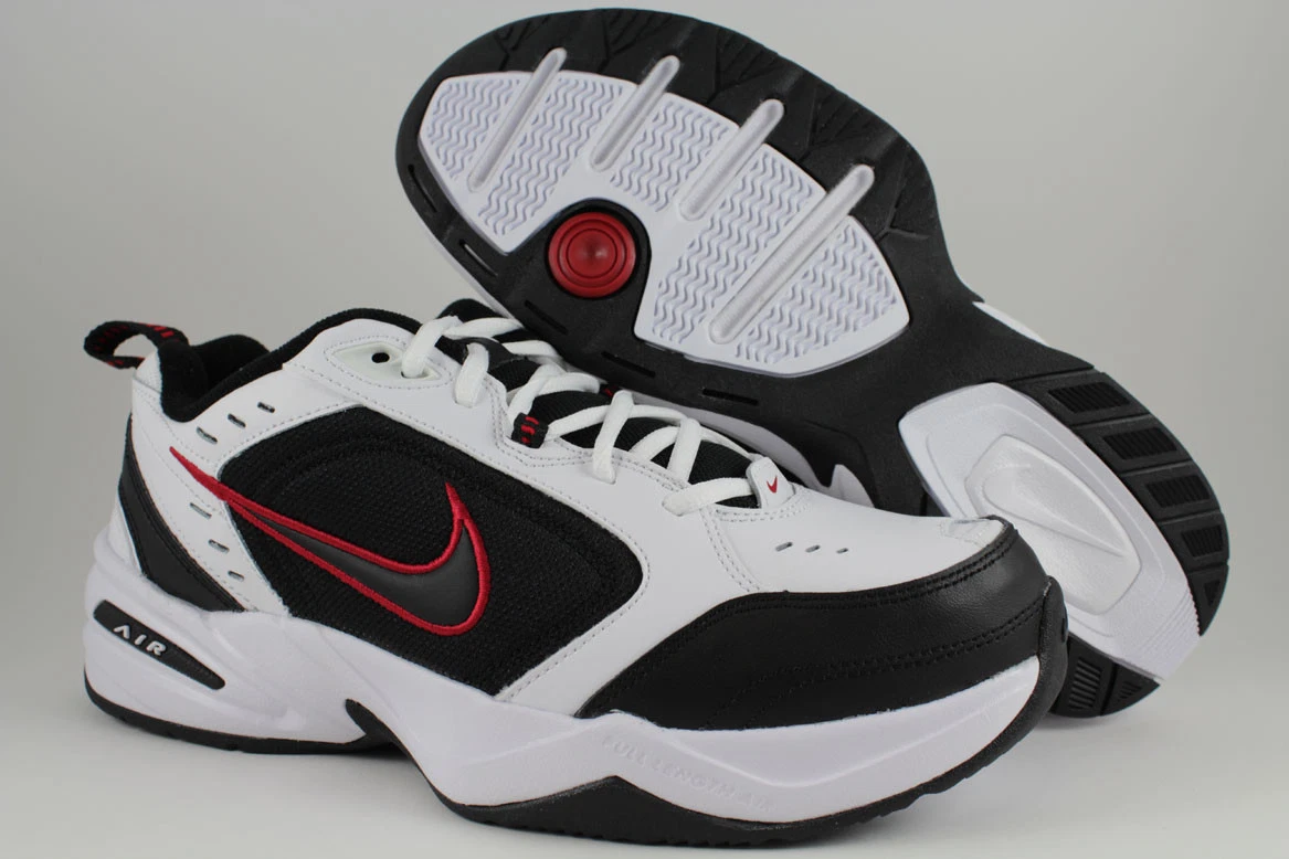 NIKE AIR MONARCH IV 4 WIDE 4E EEEE WHITE/BLACK/RED CROSS TRAINER MEN SIZES eBay