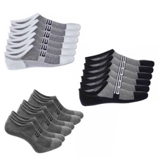 Golberg No-Show Low-Rise Socks with Rubber Heel Grips - 6 Pack - Men's & Women's