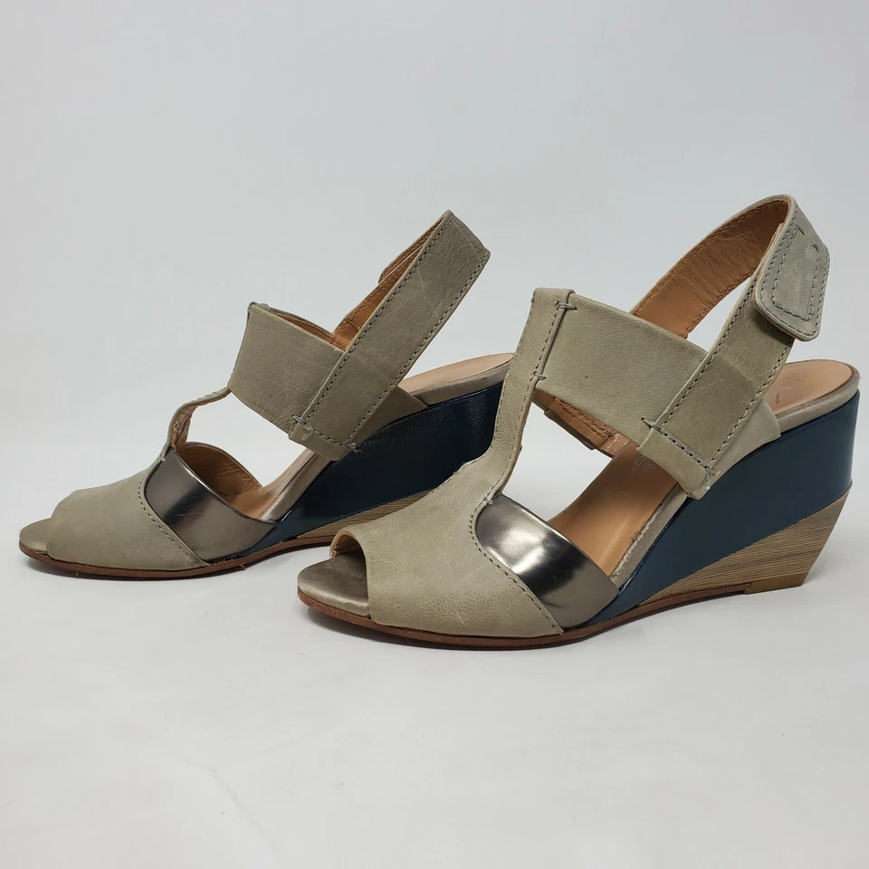 Sandalia LATITUDE FEMME ITALY T-Strap cuña con tirantes para mujer 37 EE. UU. 7 Foto 2 de 4