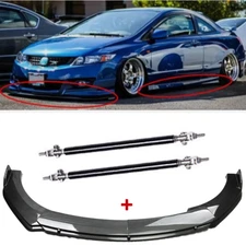 Carbon Front Bumper Lip Splitter Spoiler Body Kit For Honda Civic SI Coupe