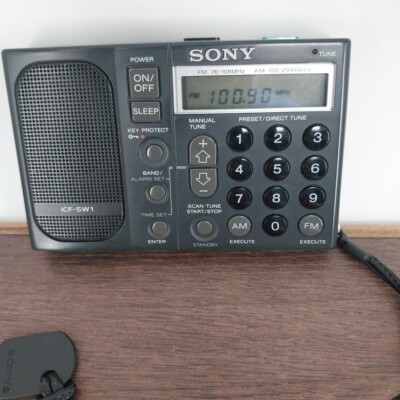 Vintage Sony ICF-SW1 Shortwave AM/FM Radio & Accessories In Case