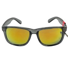Foster Grant Max Block Mens Sunglasses Black Frame Yellow Mirrored Lens Nwt
