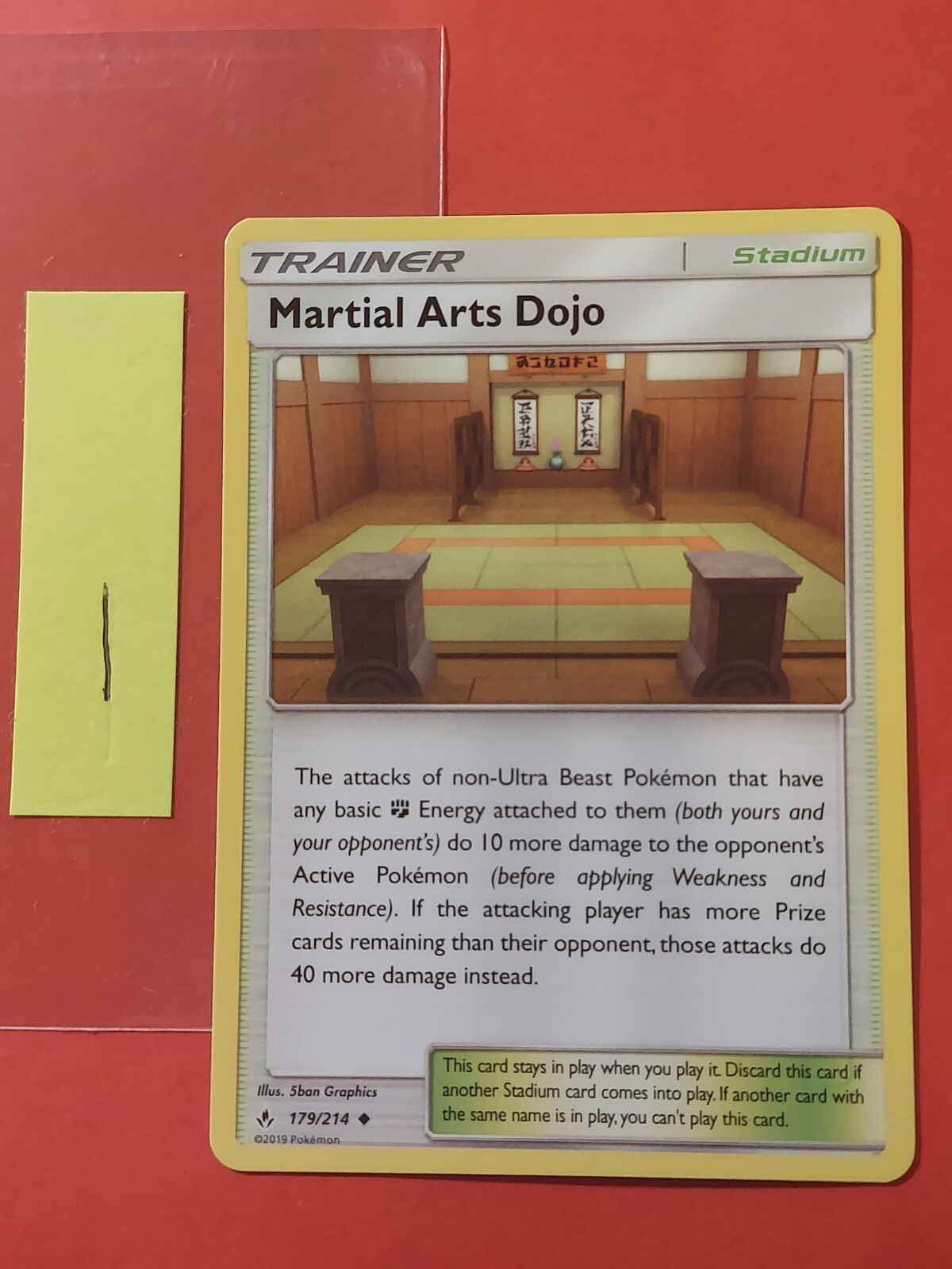 2019 Pokemon Sun and Moon Unbroken Bonds #179 Martial Arts Dojo, UC, NF/H, cd1