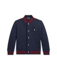 NWT Polo Ralph Lauren Boys Logo Fleece Baseball Jacket Newport Navy 2