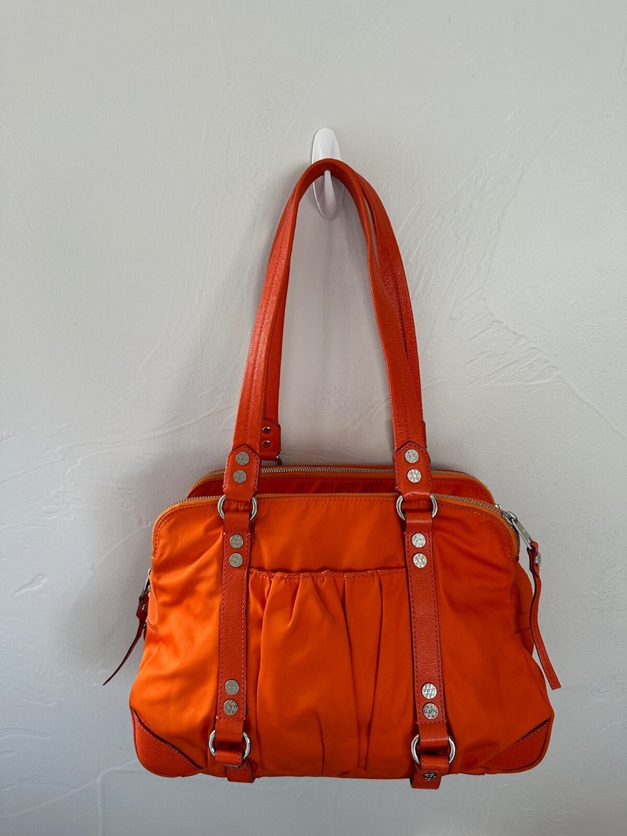 MZ Wallace Orange Nylon and Leather Tote Shoulder Bag | eBay