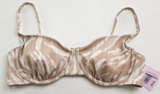 Wild Fable Beige Animal Print Underwire Bralette Bikini Swim Top Size S 4-6 Rib