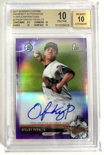 2017 BChrome Ofelky Peralta 1st Purple Refractor Auto Autograph 234/499 Graded10