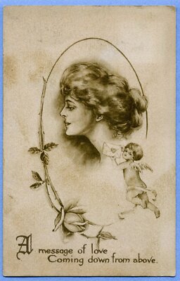 Postcard A Message of Love Coming Down from Above   1910  B-13