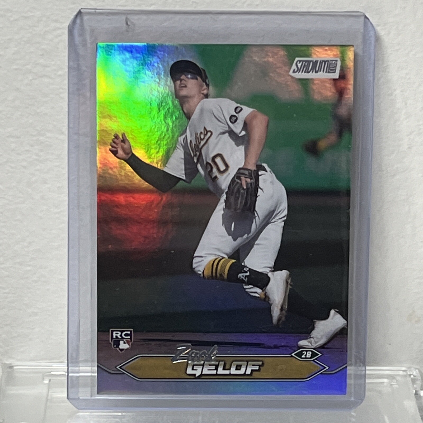 2024 Stadium Club Rainbow Foilboard 19/25 Zack Gelof RC #281 Oakland Athletics