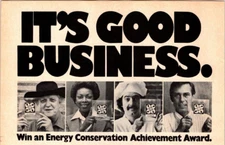 Vintage 1980 Ad PGE Energy Conservation Award Good Business PG&E 