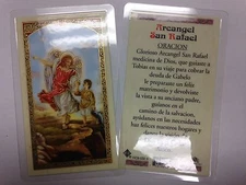 HOLY PRAYER CARDS FOR THE ARCHANGEL RAPHAEL SET OF 2 IN SPANISH FREE SHIP!