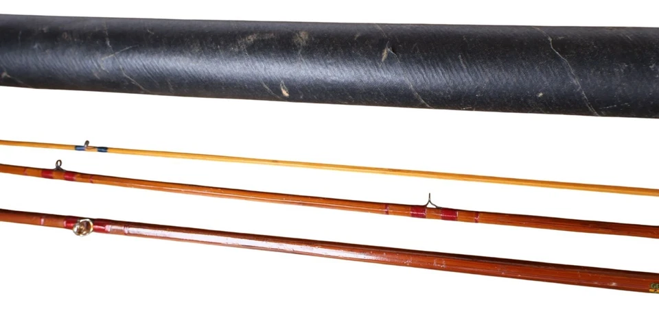 Vintage Genuine Tonkin Cane Ike Walton Bamboo Fly Fishing Rod 3-Piece w/ Case - Image 4 of 4