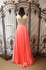 V610/15 COLORS 1192 SZ 2, OR 6 CORAL 220 PROM PAGEANT FORMAL GOWN DRESS