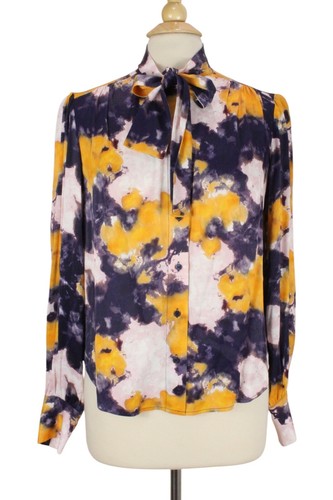 Stockholm Atelier & Other Stories Floral Blouse Size 2 Long Sleeve Mock Neck