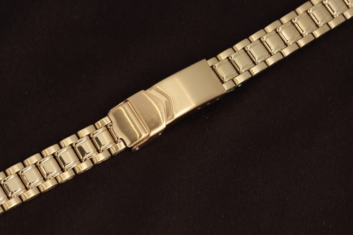 Bracciale/Cinturino Orologio Donna Hadley-Roma 11mm-15mm Curvo Placcato Oro Giallo - Foto 3 di 3