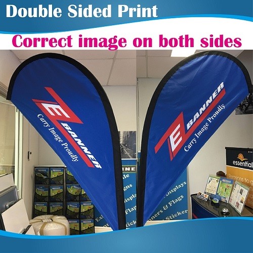 2.5m Outdoor BREAKFAST Teardrop Banner Flag with Base - Picture 3 of 5