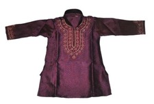 Boys' Designer Kurta Indian Clothing Maroon Size 22 3-4 Years 