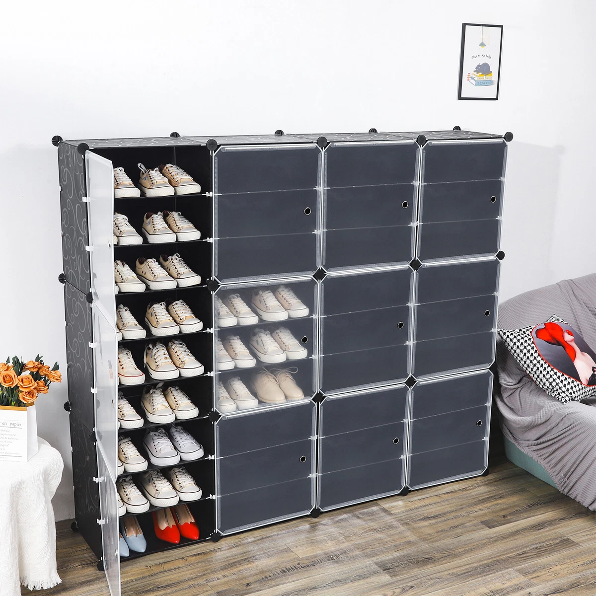 9-Tier Shoe Rack Organizer 72 Pairs Stackable Shoe Storage Cabinet