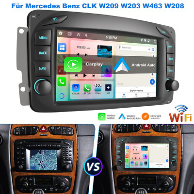 Für Mercedes CLK C209/W209 1998-04 Autoradio Apple Carplay NAVI Android15 2+32GB