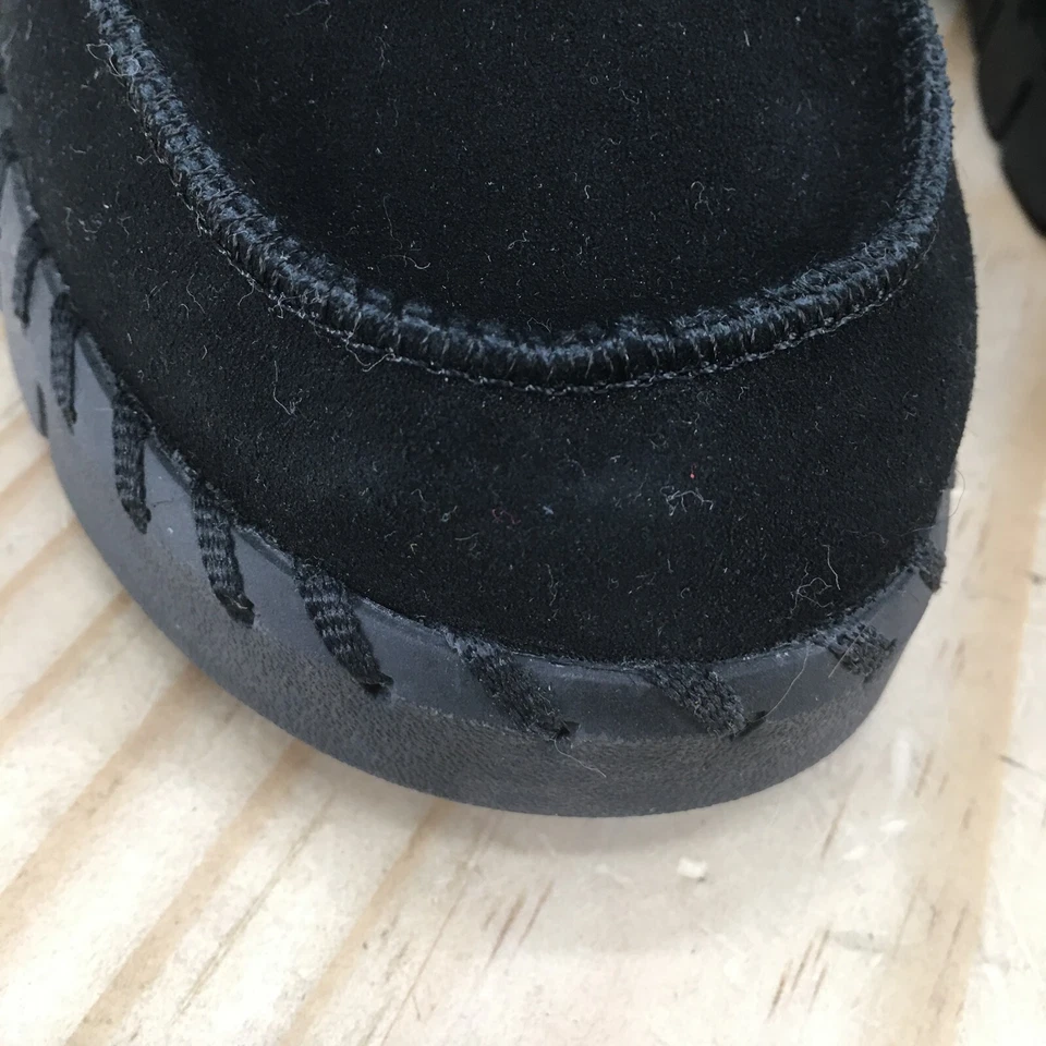 Muk Luks Slippers Womens 11 Flexi Buffalo Furry Clogs Casual Black Suede Slip On - Image 4 of 4