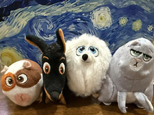 McDonald's 2016 SECRET LIFE OF PETS Movie Pet PLUSH Animals, Set of 4, Cute 