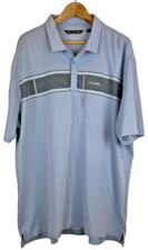 Travis Mathew Polo Men's XXL Blue Short Sleeve Golf Preppy Soft Stripe